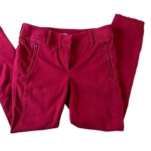 Loft Red Trouser ankle pants  with zip pockets Size 2P